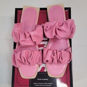 CIRCUS by SAM EDELMAN Hot Pink “Scrunchie” Look Sandals : Size 9.5 New in box